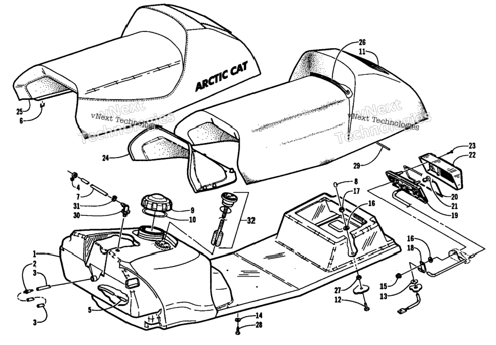 Gas Tank, Seat, And Taillight Assemblies