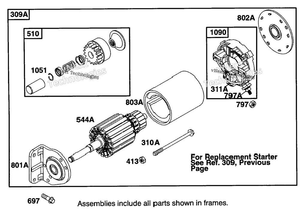 Replacement Starter Motor Assembly