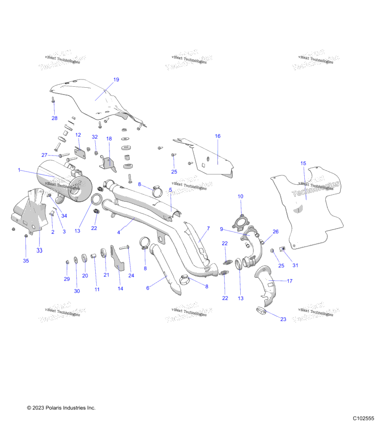 Engine, Exhaust A23see57a1/A3/A6/A9
