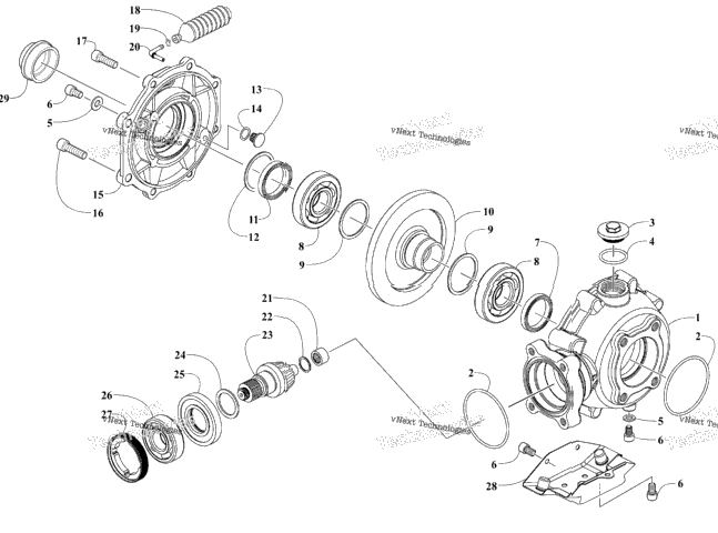 Rear Drive Gearcase Assembly