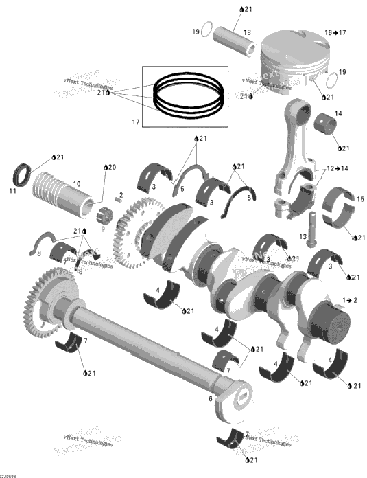 Crankshaft, Pistons And Balance Shaft