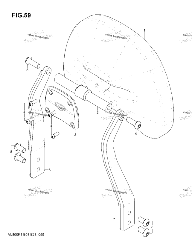 Backrest, Mounts, Saddlebags C50t