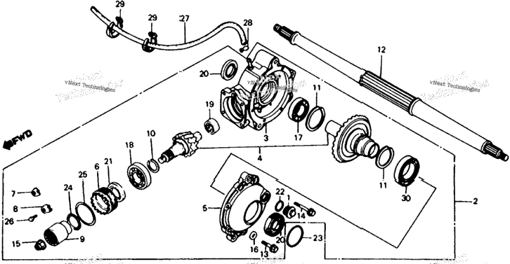 Final Gear + Rear Wheel Axle
