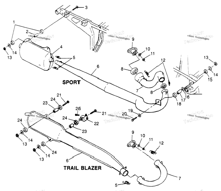 Exhaust System Sport 400L & Trail Blazer W97ba25c