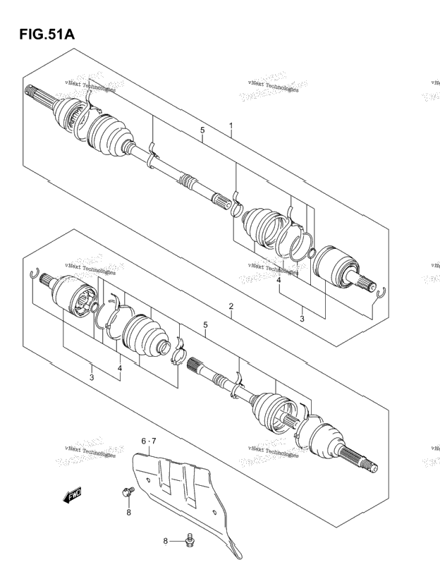 Front Drive Shaft (Model K5/K6/K7)