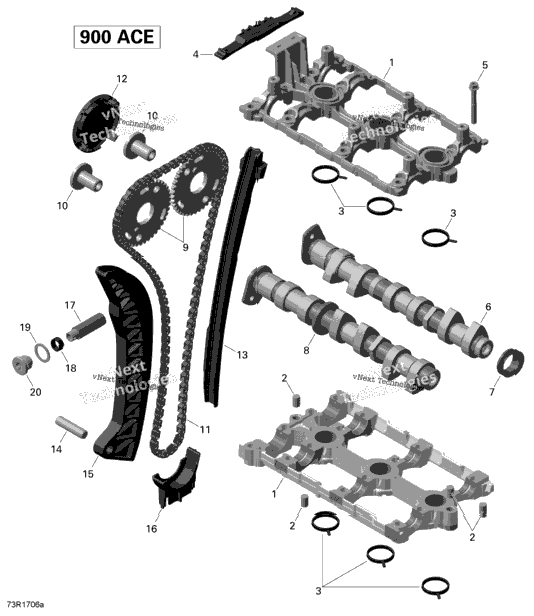 Camshafts And Timing Chain - 900 Ace