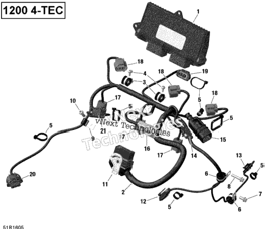 Engine Harness And Electronic Module - 1200Itc 4-Tec