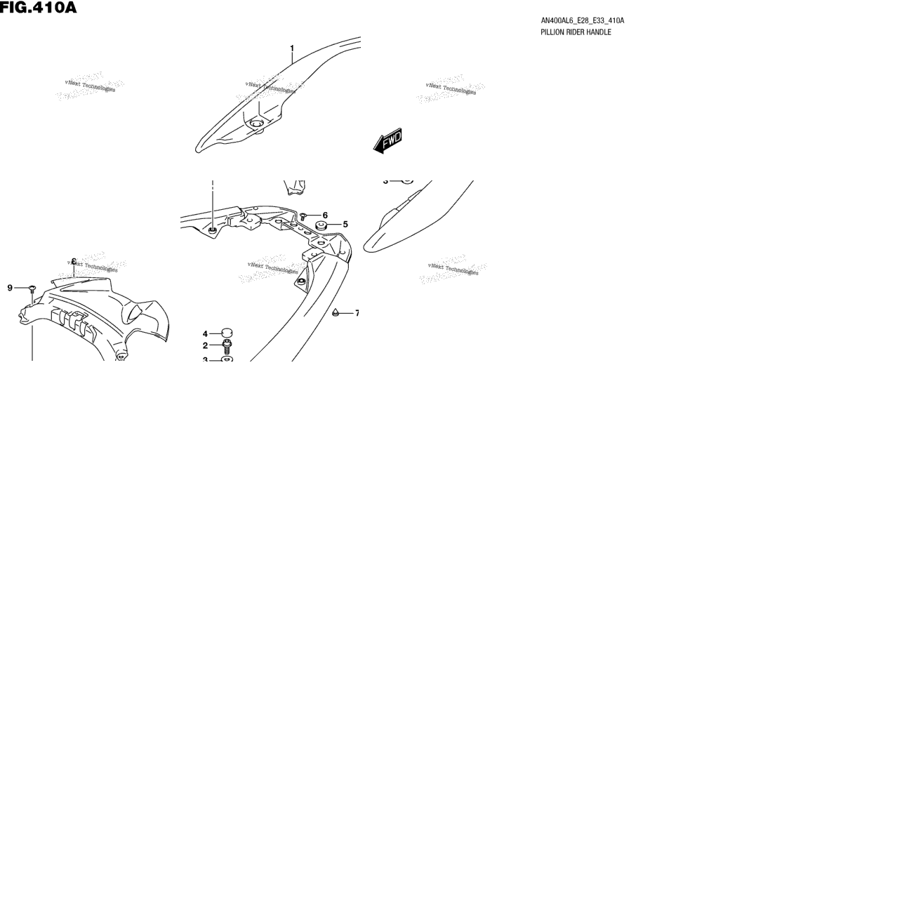 Pillion Rider Handle (An400al6 E33)