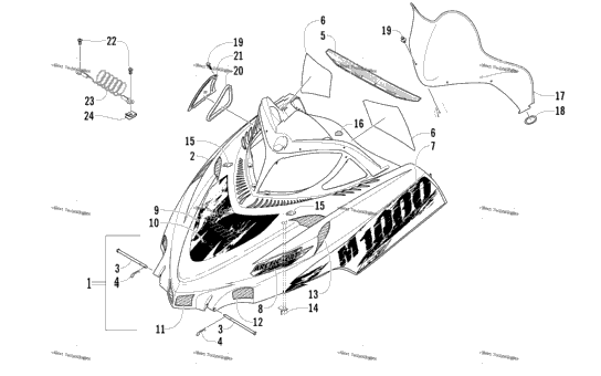 Hood And Windshield Assembly