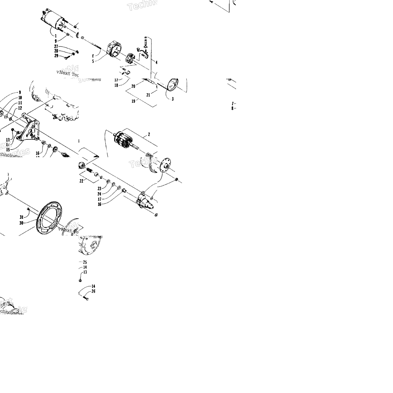Electric Start - Starter Motor Assembly