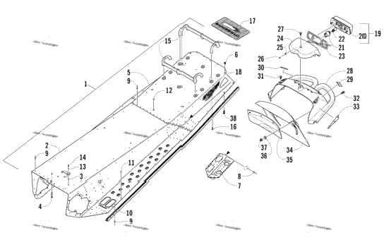 Tunnel, Rear Bumper, And Taillight Assembly