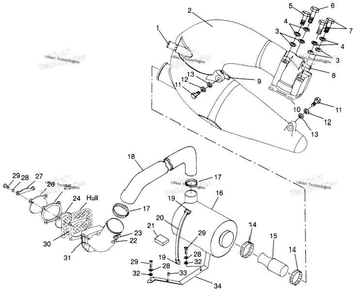 Exhaust System Sl 900 & Intl. Sl 900 I964291