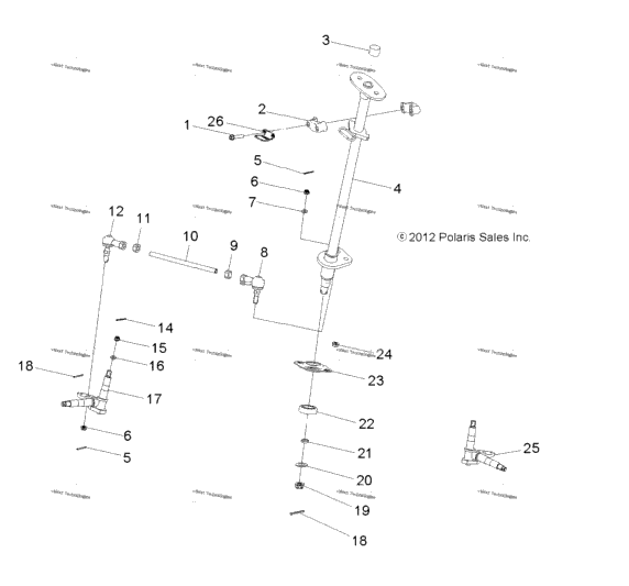 Steering, Steering Post & Tie Rod Asm