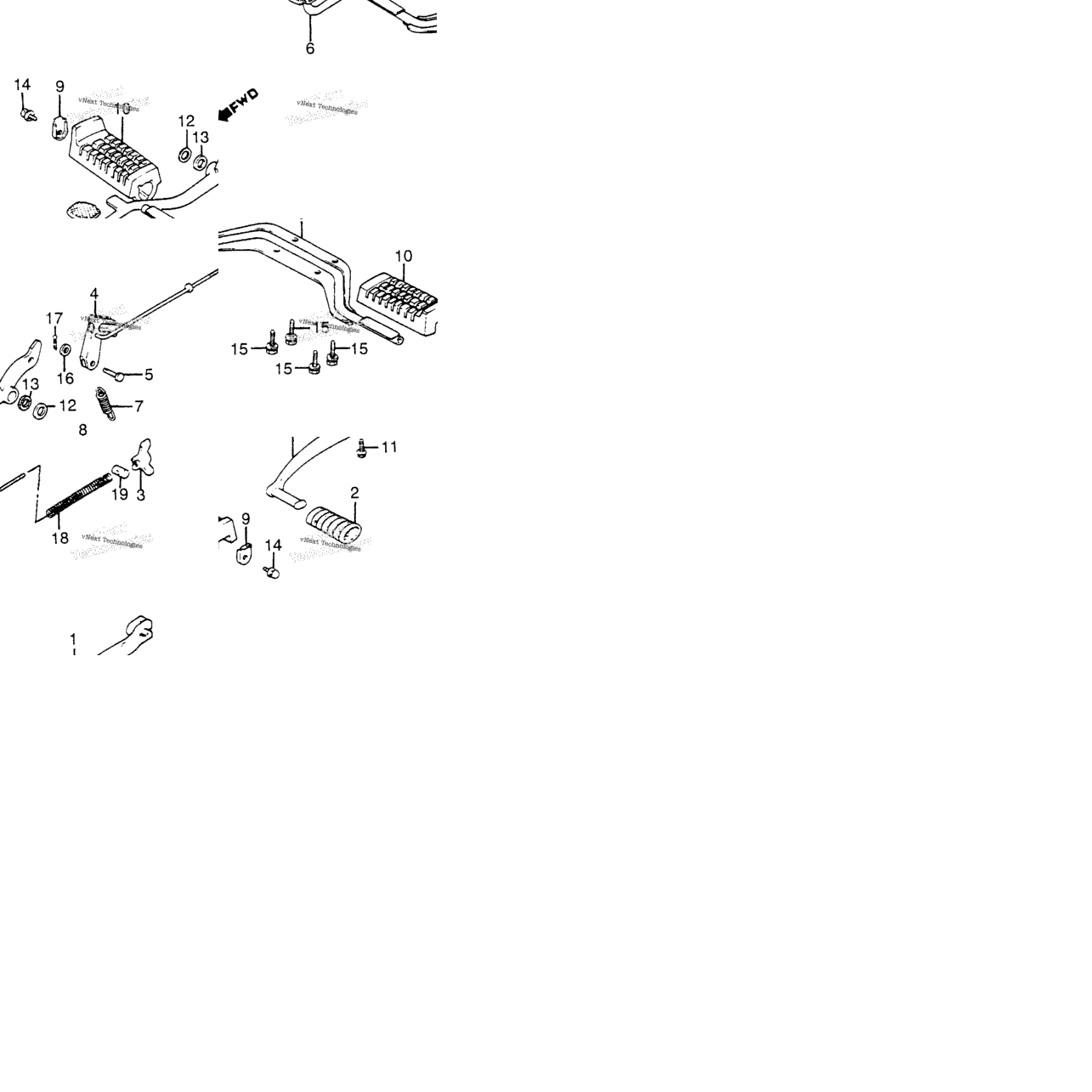 Footpegs + Gearshift Pedal + Brake Pedal