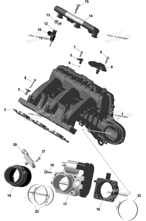 Rotax - Air Intake Manifold And Throttle Body