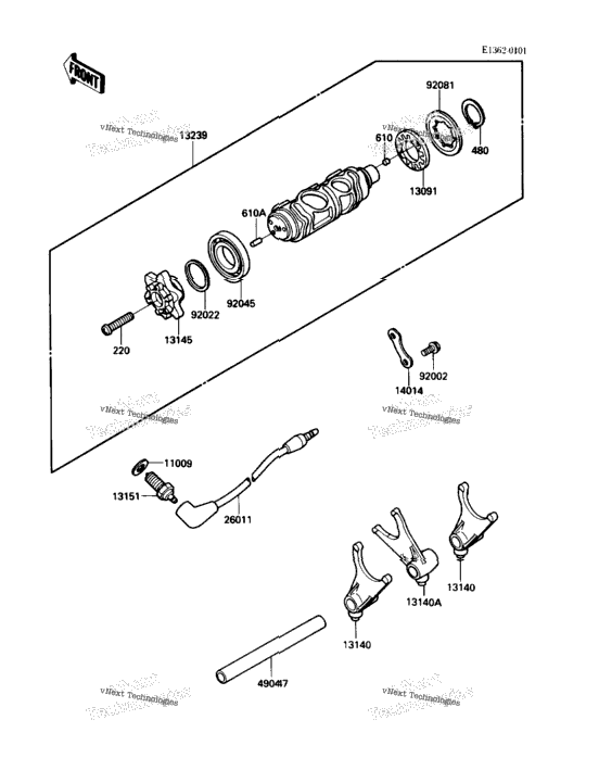 Gear Change Drum/Shift Fork(S)