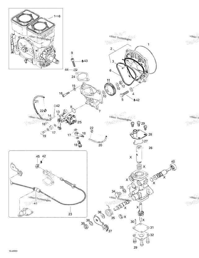 Oil Injection System, Oil Pump, Rotary Valve