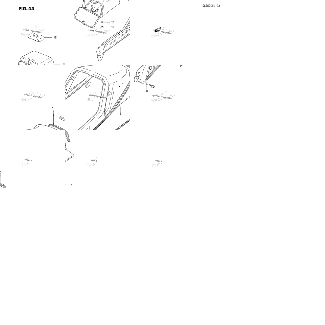Seat Tail Cover (Gs550es3/Ese)