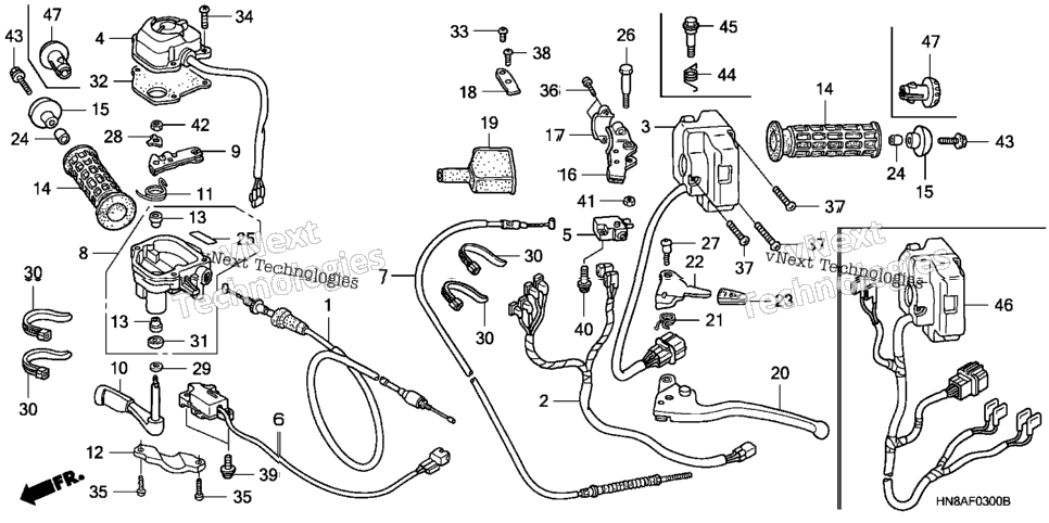 Handle Levers + Switches + Cables