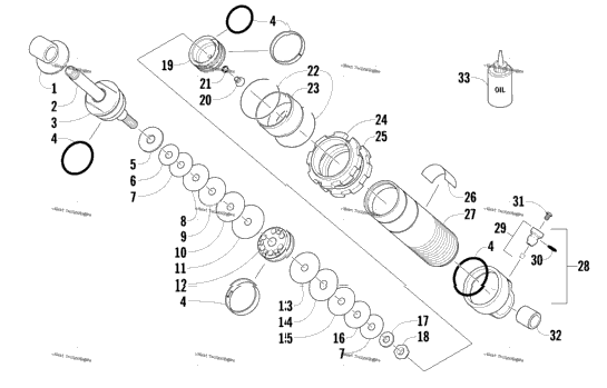 Rear Suspension Front Arm Shock Absorber