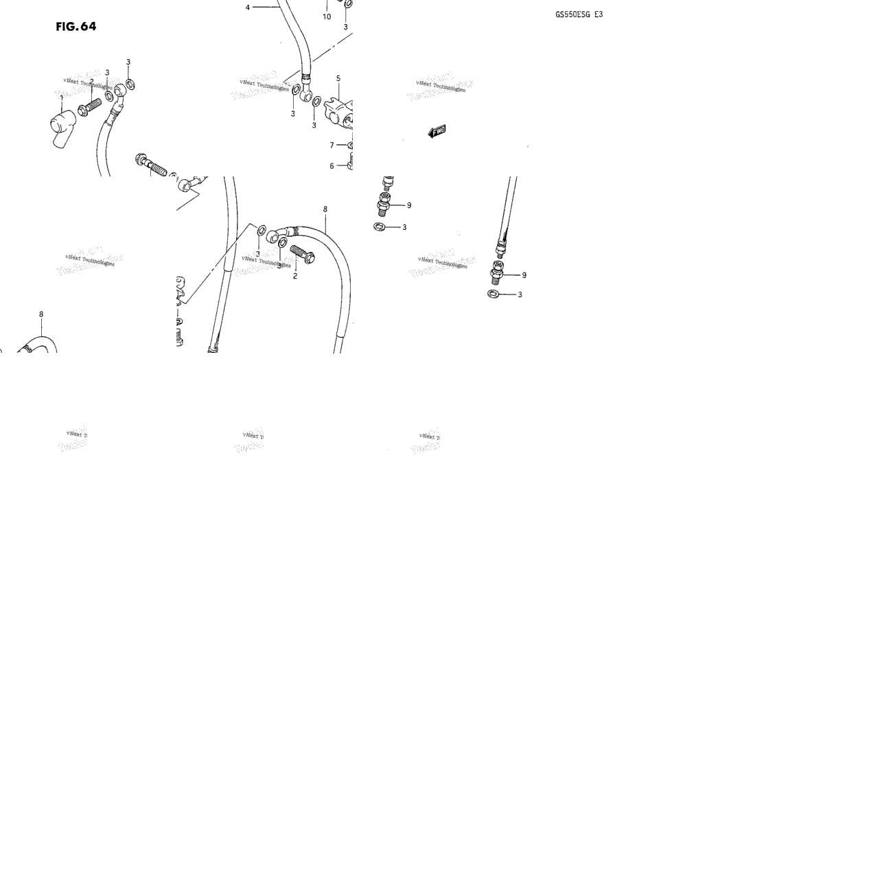 Front Brake Hose (Model F/G)