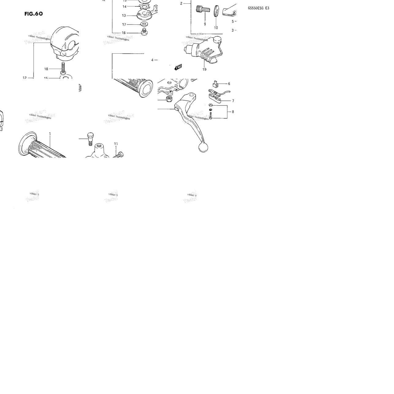 Left Handle Switch (Gs550es3/Ese/Esf/Esg)