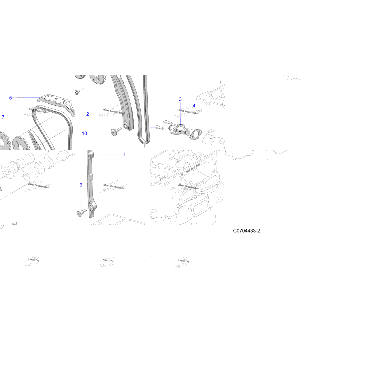 Engine, Cam Chain And Tensioner