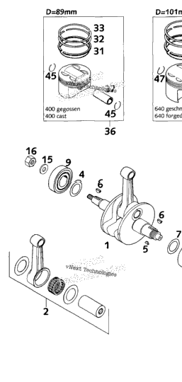 Crankshaft, Piston