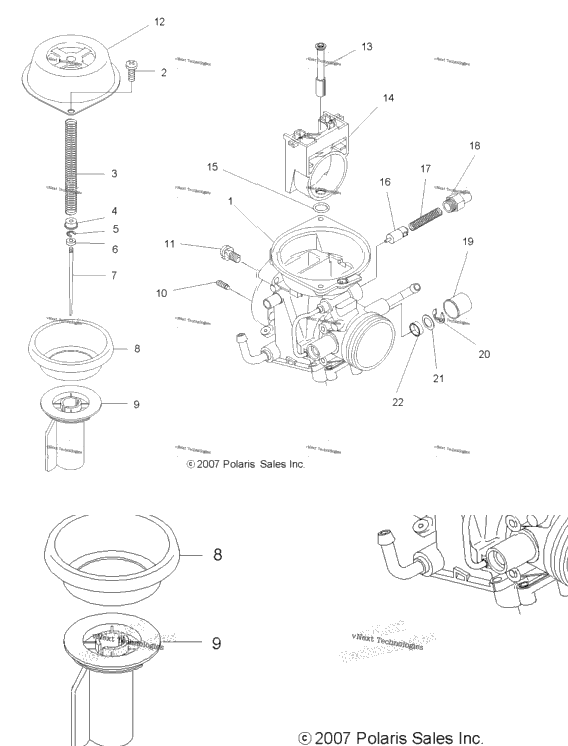 Engine, Carburetor, Upper