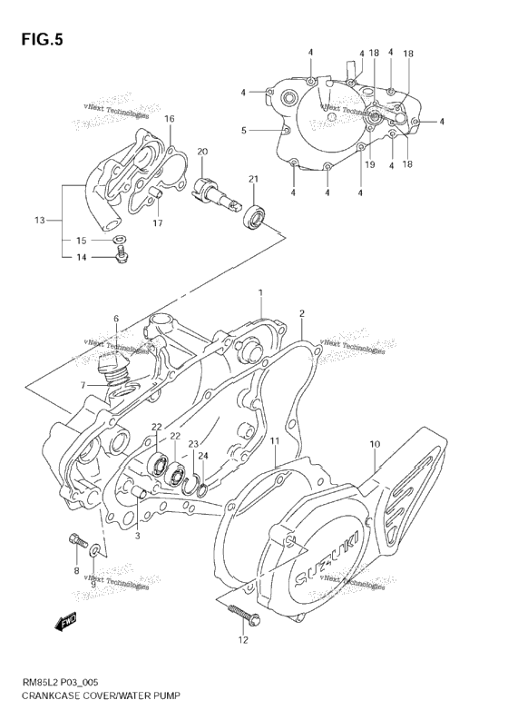 Crankcase Cover- Water Pump