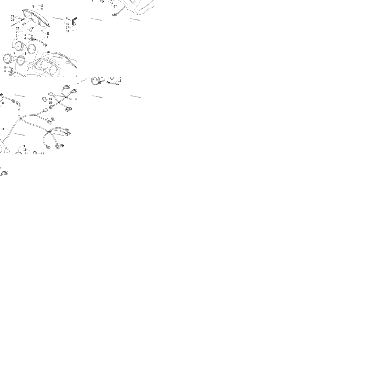 Headlight, Instruments, And Wiring Assemblies