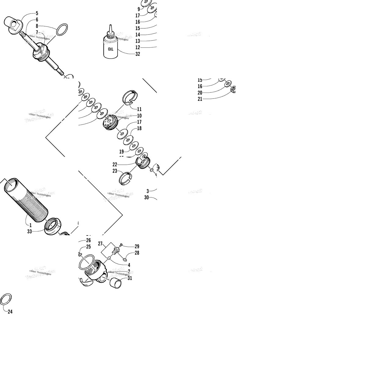 Rear Suspension Front Arm Shock Absorber