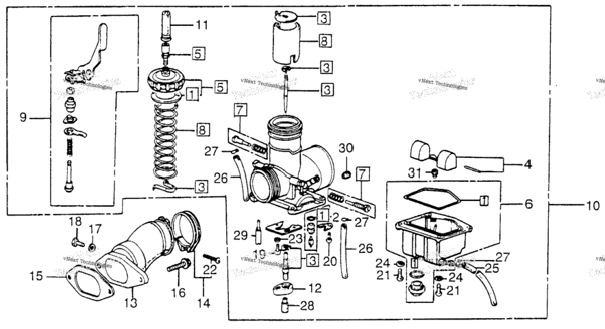 Carburetor + Inlet Pipe