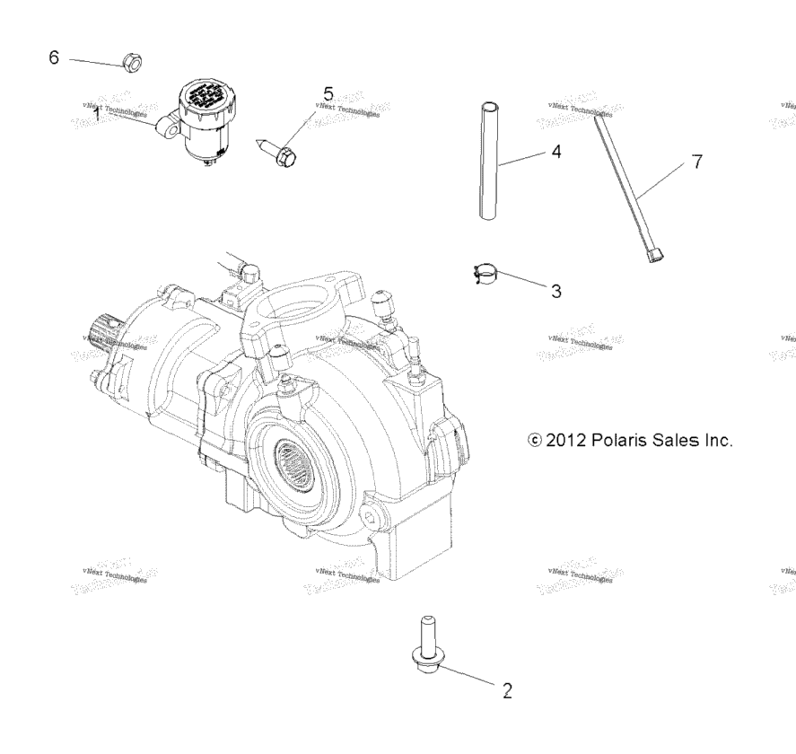 Drive Train, Gearcase Mounting, Front