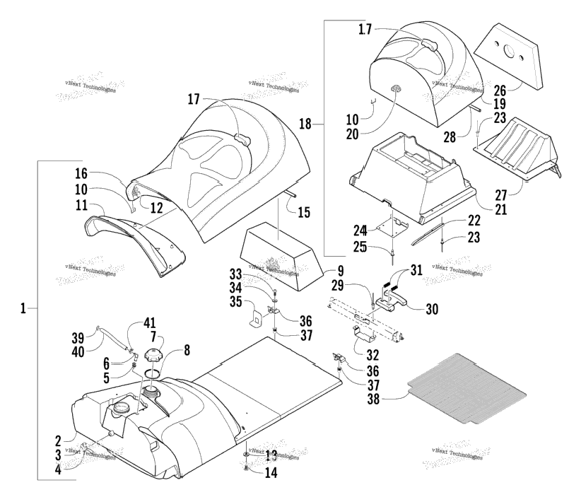 Gas Tank And Seat Assembly