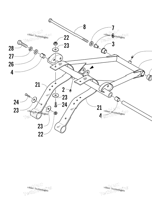 Rear Suspension Front Arm Assembly