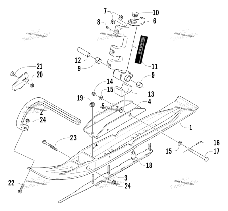 Ski And Spindle Assembly
