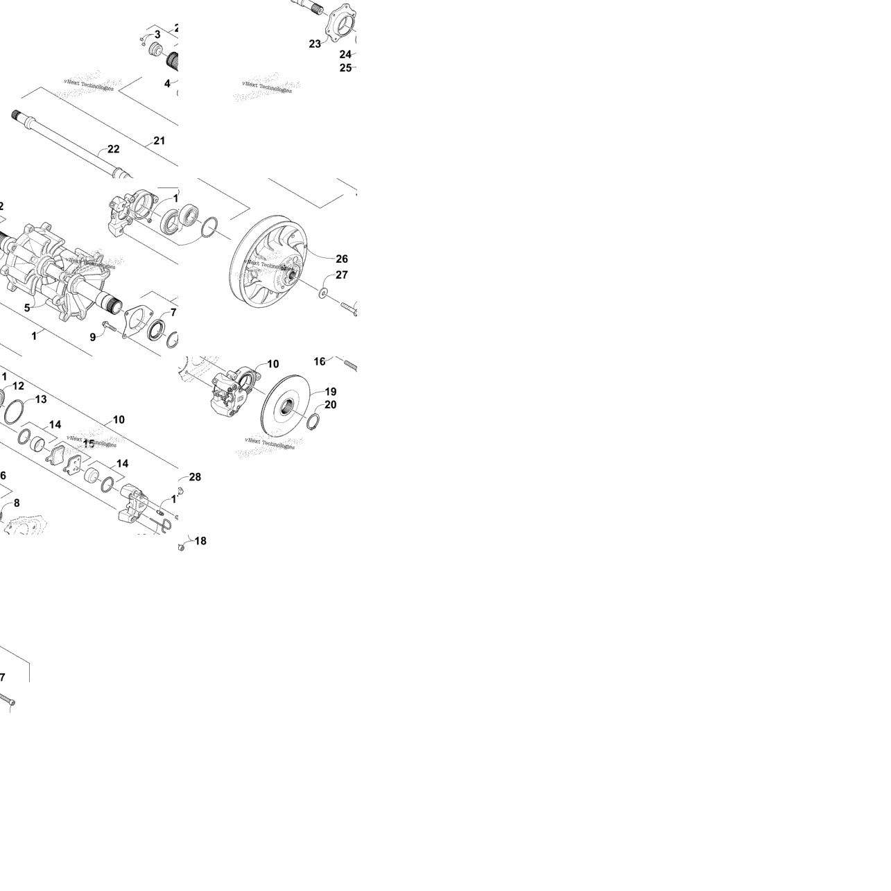 Drive Train Shafts And Brake Assemblies