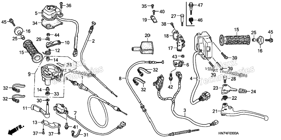 Handle Lever + Switch + Cable