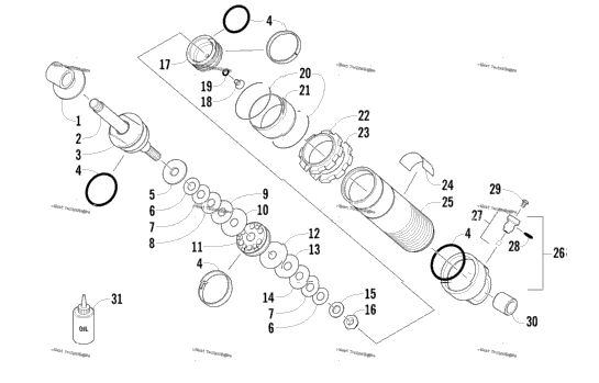 Rear Suspension Front Arm Shock Absorber