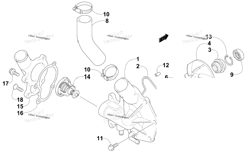 Water Pump And Thermostat