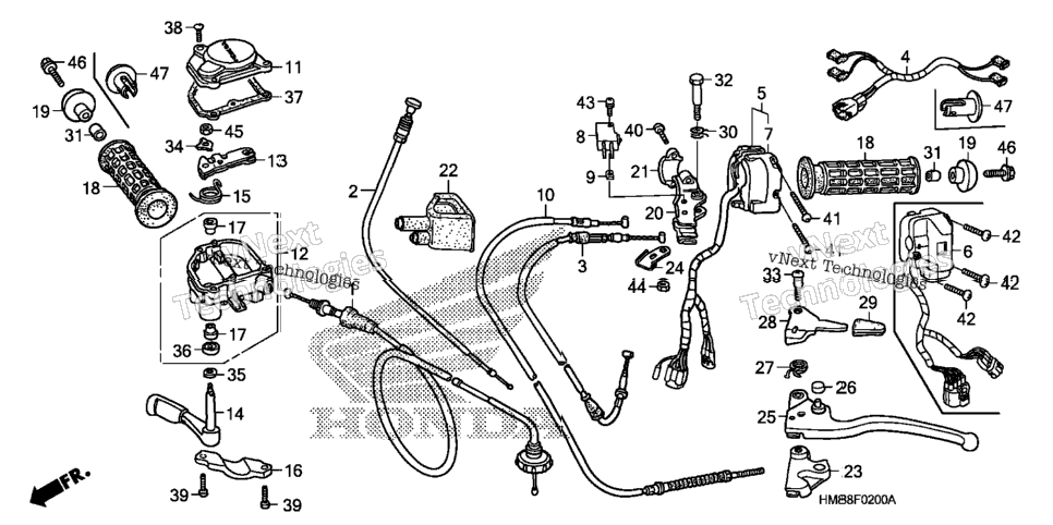 Handle Levers + Switches + Cables