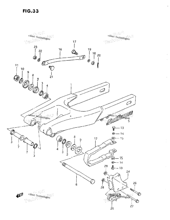 Rear Swinging Arm (G/H/J)