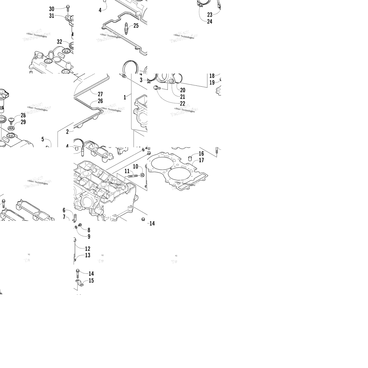 Cylinder Head And Intake Flange Assembly