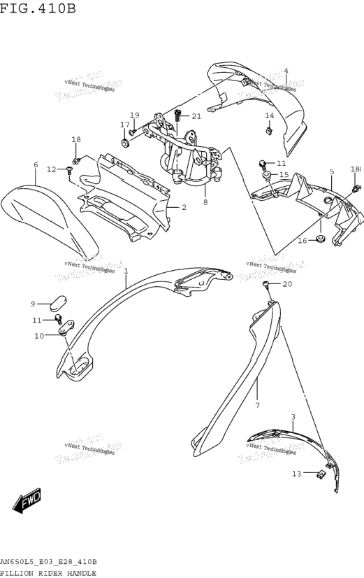 Pillion Rider Handle (An650l5 E33)