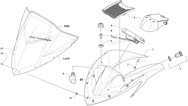 Windshield And Instruments Assemblies