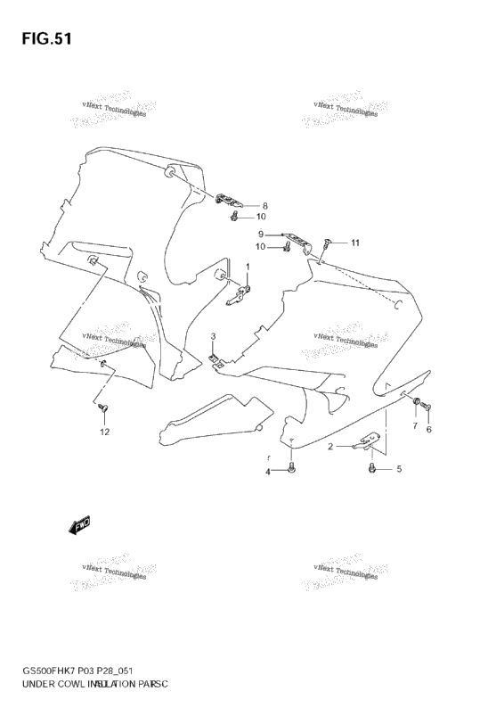 Under Cowling Installation Parts (With Cowling)