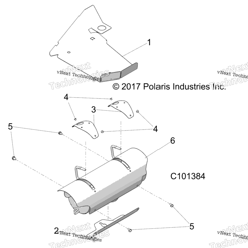 Engine, Exhaust System, Shields