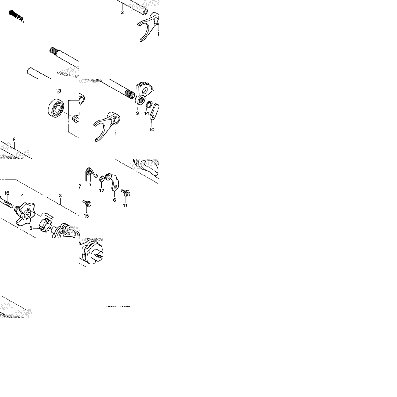 Gearshift Fork + Gearshift Drum