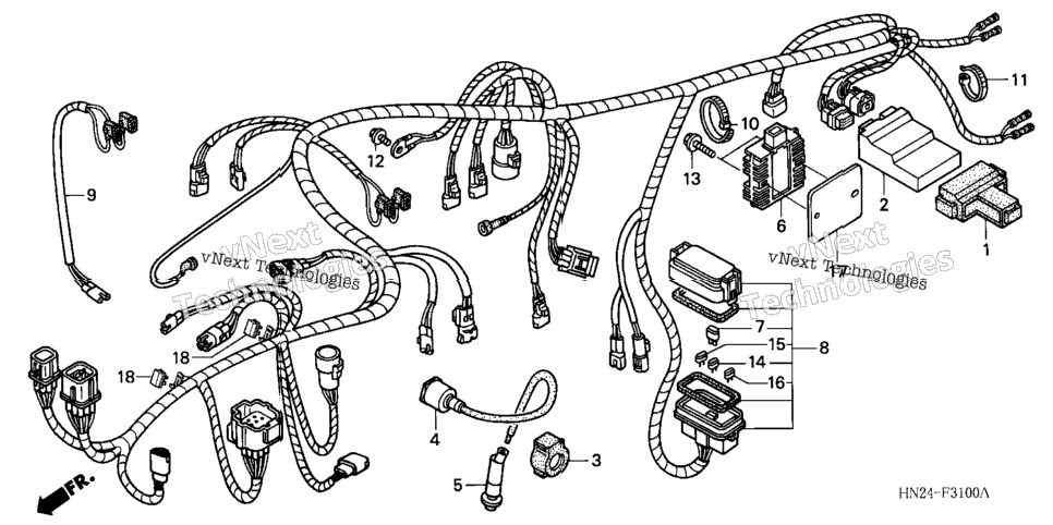 Wire Harness (Trx500fa'01-'04/Fga'04)